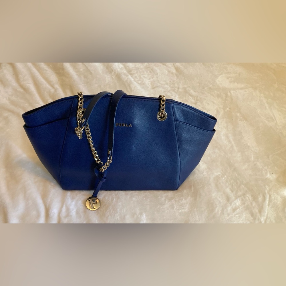 Furla cobalt blue / purple tote bag